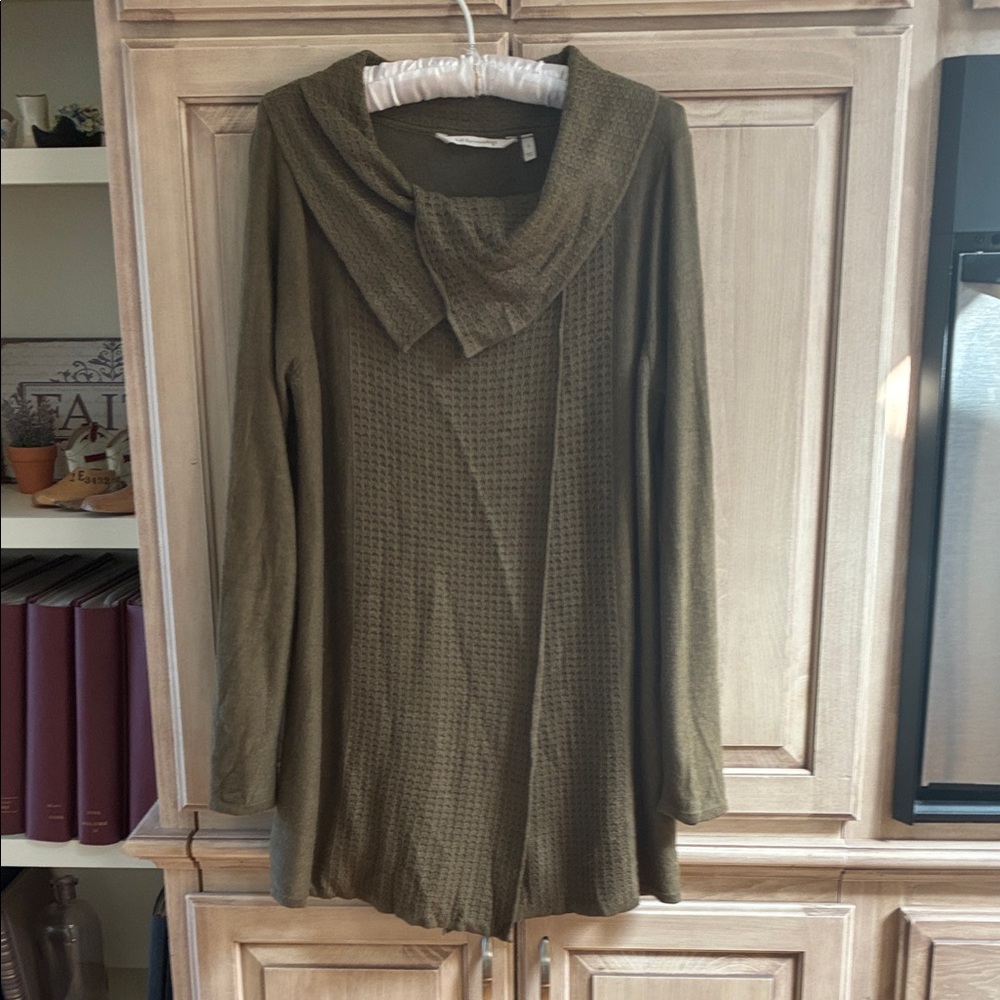 Soft Surroundings Olive Knit Sweater cardigan sz S
